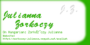 julianna zorkoczy business card